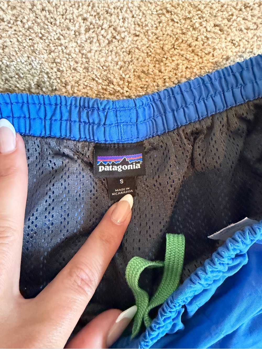Patagonia Baggies Blue 5” Mesh Lined Shorts Outdoor Hiking Logo - Picture 4 of 8